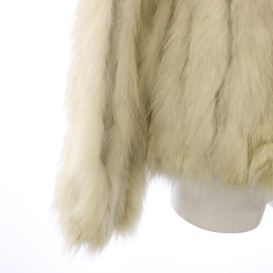 ベネタファーズ Beneta Furs フォックスファーコート アウター ショート丈 38 白 アイボリー /TK ■ECD003 レディース_7
