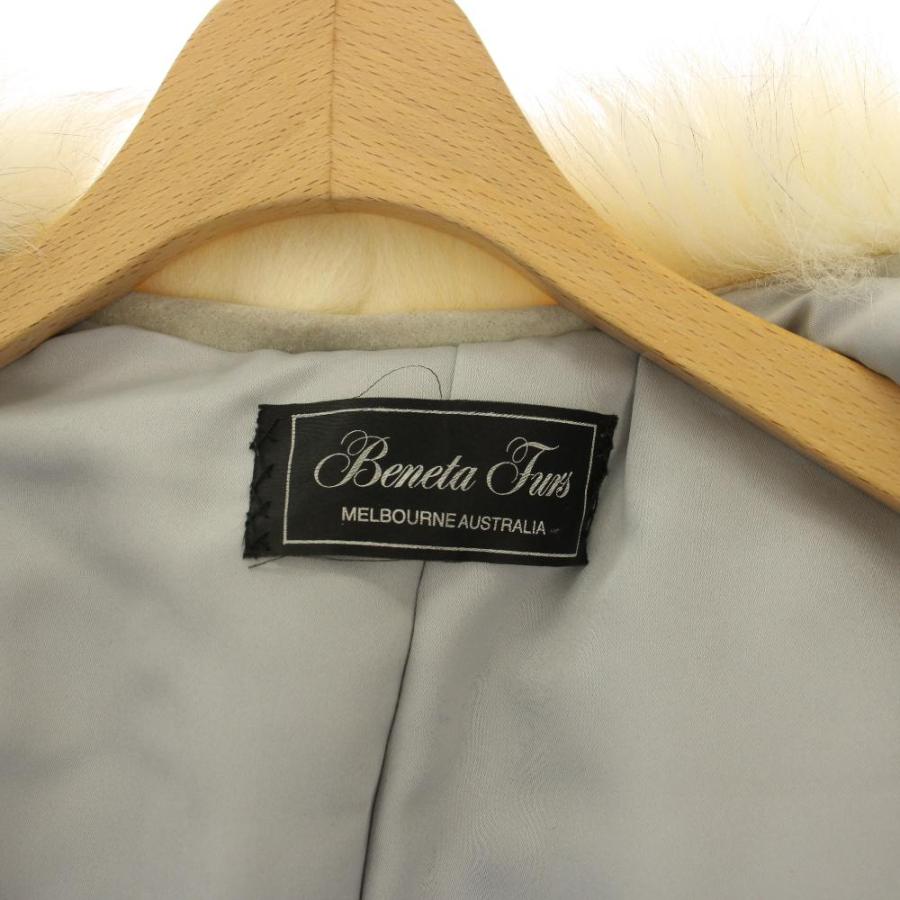 ベネタファーズ Beneta Furs フォックスファーコート アウター ショート丈 38 白 アイボリー /TK ■ECD003 レディース_8