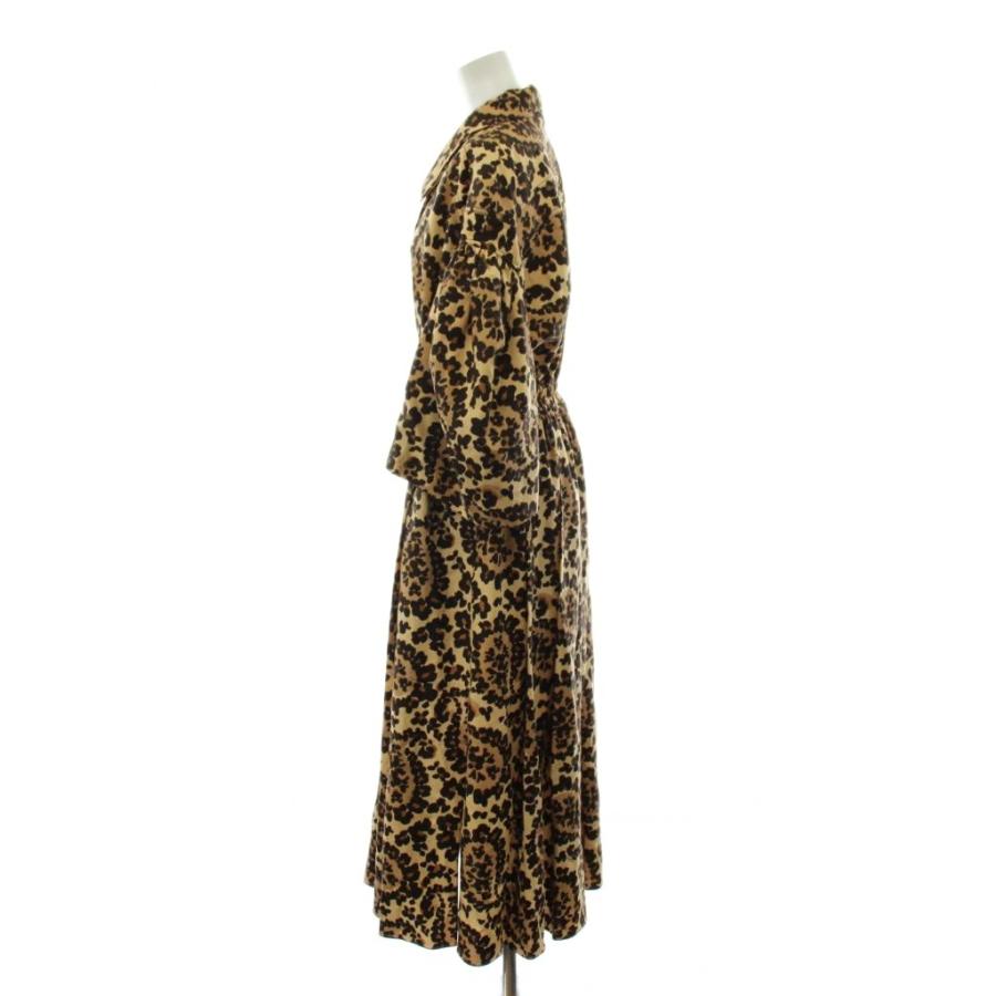 フェンディ FENDI ワンピース ロング 5分袖 ヒョウ柄 レオパード 40 ベージュ 茶 ブラウン 12CPF-20-1589 /AN21 ■ECD003 レディース_1