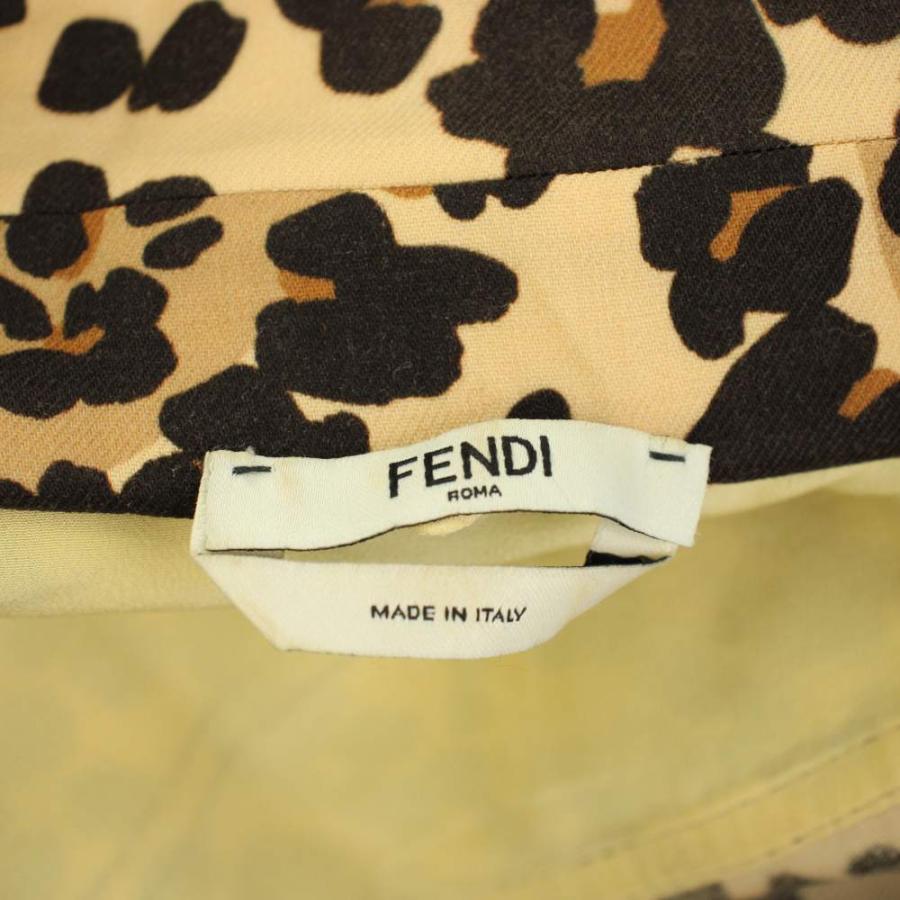 フェンディ FENDI ワンピース ロング 5分袖 ヒョウ柄 レオパード 40 ベージュ 茶 ブラウン 12CPF-20-1589 /AN21 ■ECD003 レディース_3