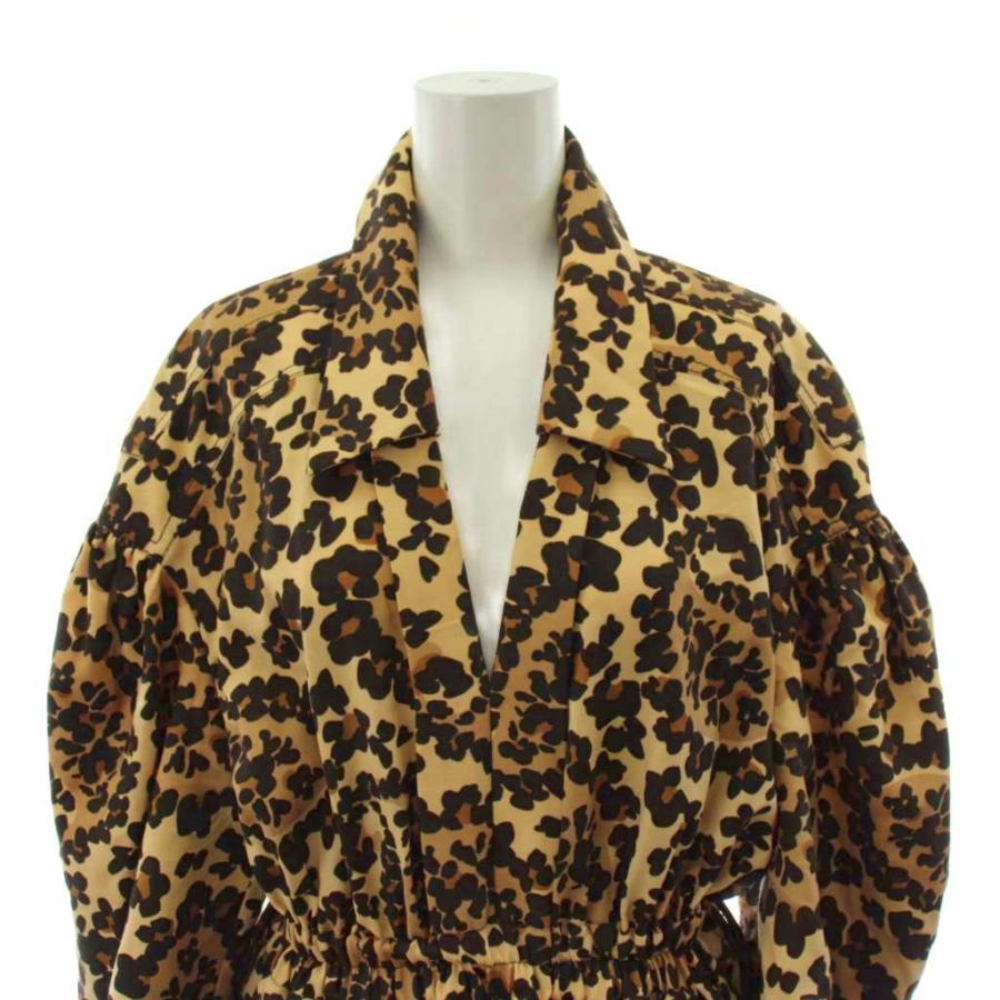 フェンディ FENDI ワンピース ロング 5分袖 ヒョウ柄 レオパード 40 ベージュ 茶 ブラウン 12CPF-20-1589 /AN21 ■ECD003 レディース_4