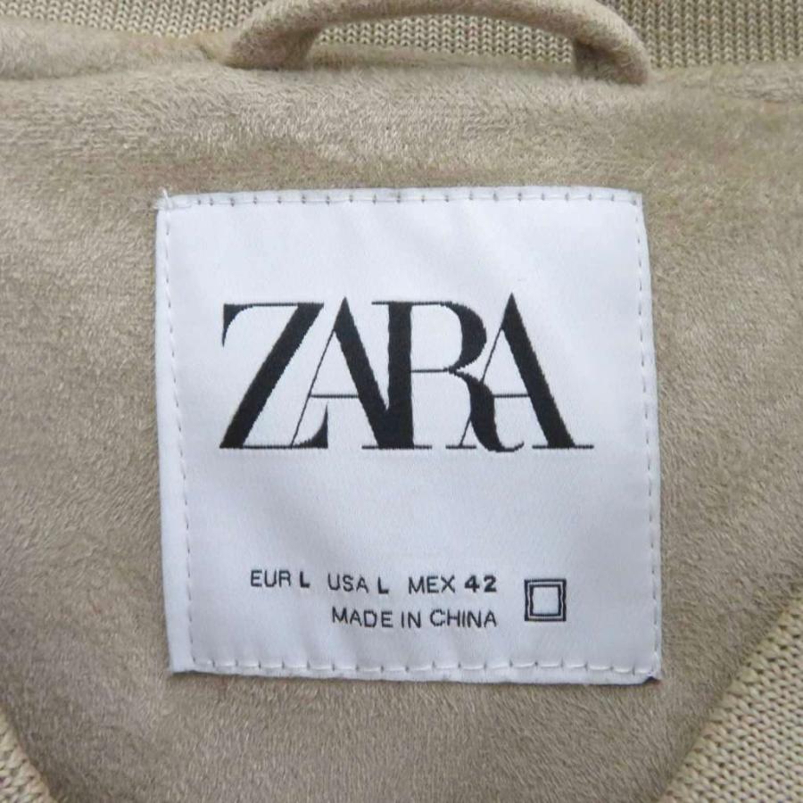 ZARA（ザラ） ブルゾンジャケット 上着 L ライトベージュ ジップアップ 