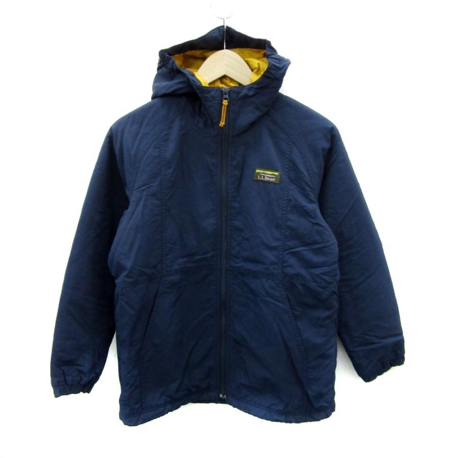エルエルビーン L.L.BEAN 中綿ジャケット ミドル丈 フード付き L 紺 