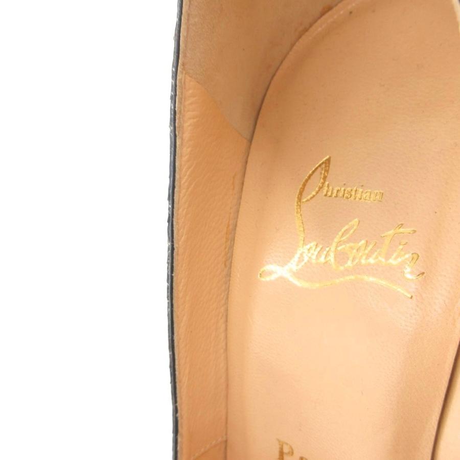 クリスチャンルブタン Christian louboutin パンプス オープントゥ パイソンレザー ハイヒール 34 マルチカラー /FF ■GY62_7
