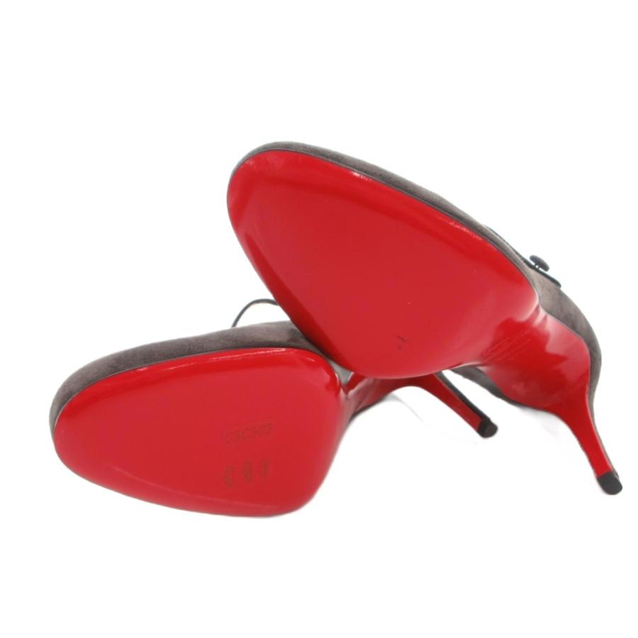 クリスチャンルブタン Christian louboutin パンプス ラウンドトゥ ストラップ スエード 37.5 グレー /FF ■GY62 レディース_5