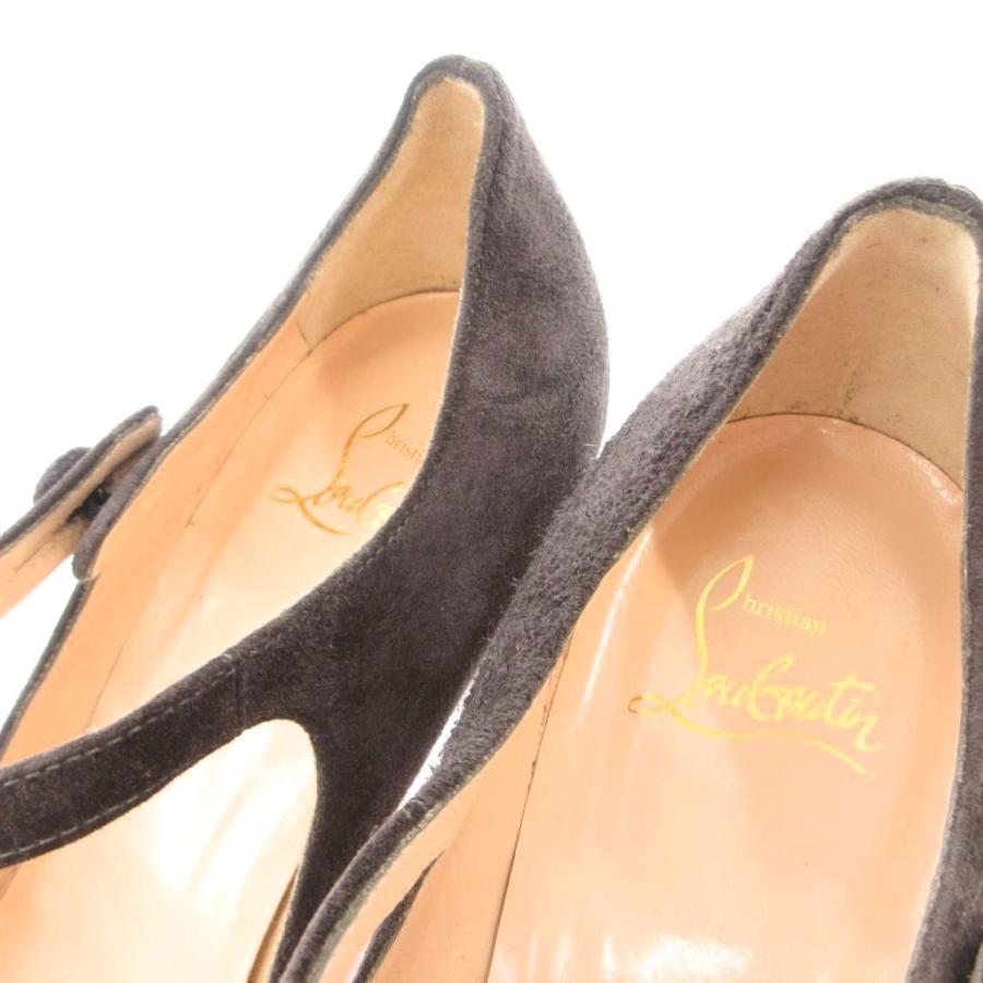クリスチャンルブタン Christian louboutin パンプス ラウンドトゥ ストラップ スエード 37.5 グレー /FF ■GY62 レディース_6