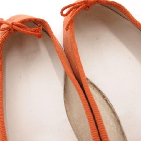 レペット Repetto バレエシューズ フラット リボン ラメ 36.5 オレンジ