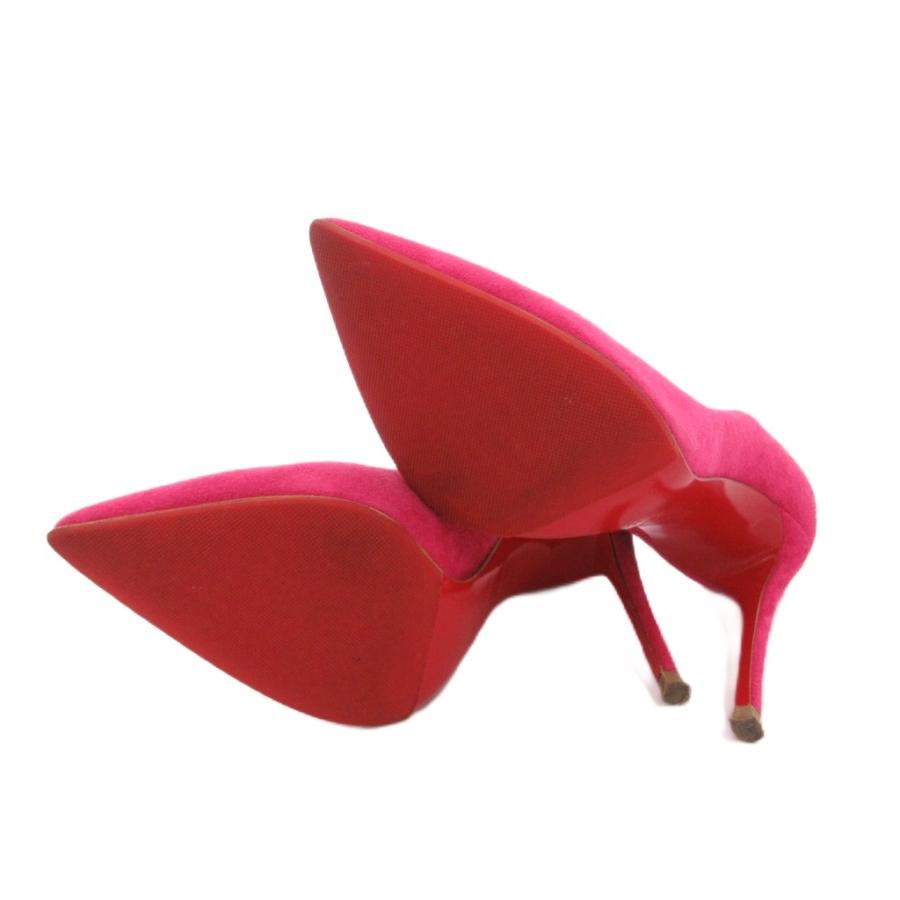 クリスチャンルブタン Christian louboutin パンプス ポインテッドトゥ ハイヒール スエード 35 ピンク /FF ■GY62 レディース_5