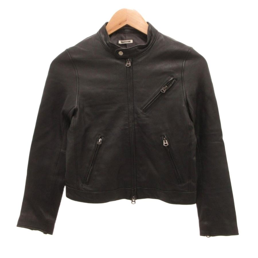 FREAK'S STORE ブラック レザー シングルライダースジャケット L フリークスストア FREAKS STORE ライダースジャケット シングル
