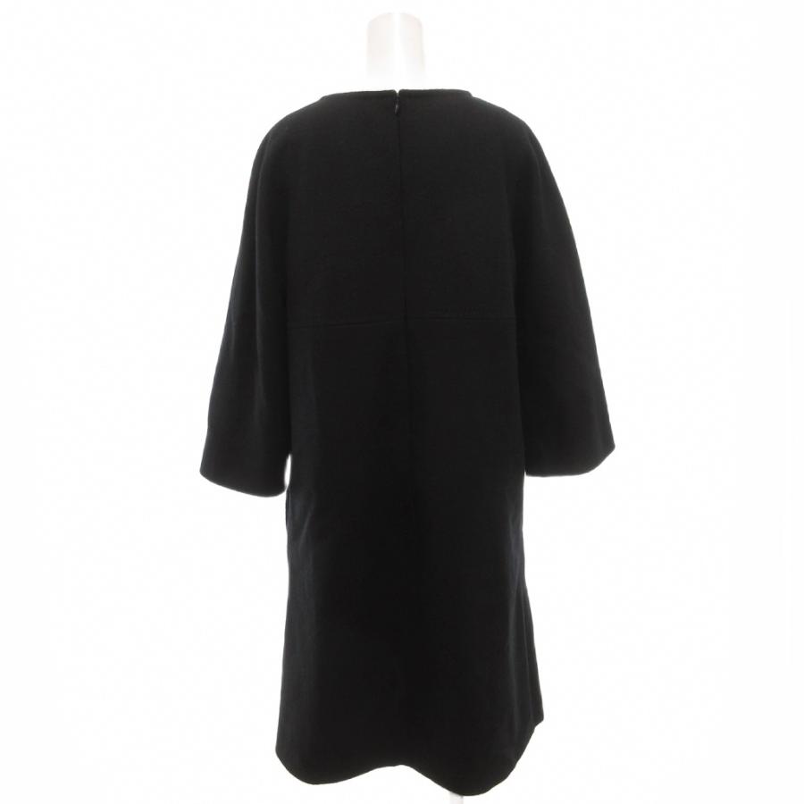 アドーア ADORE 美品 ワンピース 36 キーネック ひざ丈 9分袖 バック