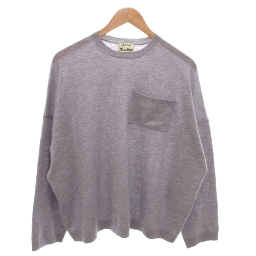 【Acne Studios】グレー長袖ニット アクネ ストゥディオズ Acne Studios ニット セーター クルーネック