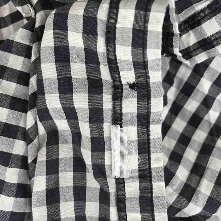 ザラマン ZARA MAN シャツ XL 黒 ブラック ギンガムチェック柄 長袖 