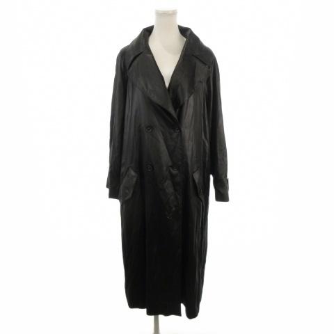 ギラロッシュ Guy Laroche コート 38 黒 ブラック 無地 ダブルブレスト 