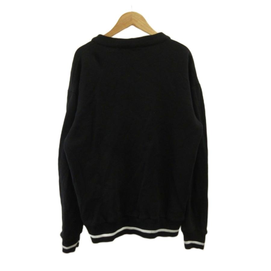 ZARA（ザラ） カーディガン スウェット M 黒 ブラック Vネック ロゴ 