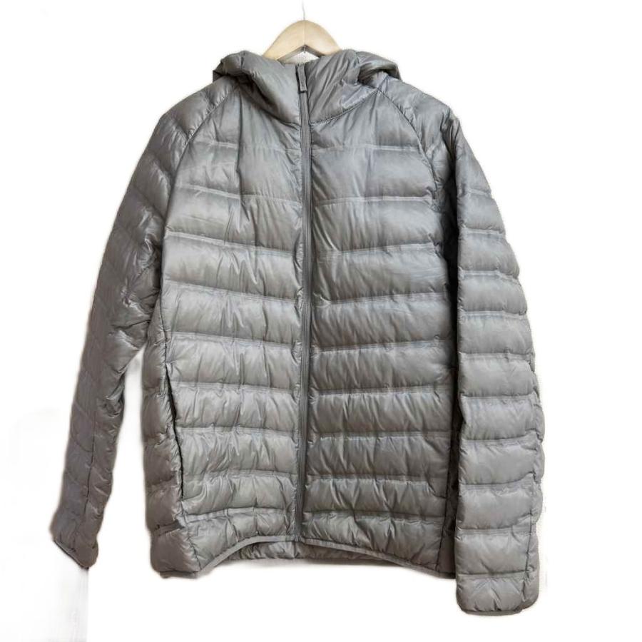 ユニクロ（UNIQLO） ダウンジャケット 上着 XL グレー フード付き 長袖 