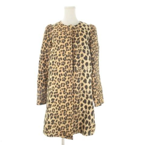 ザラウーマン ZARA WOMAN コート M 茶 ブラウン レオパード柄 ノー 