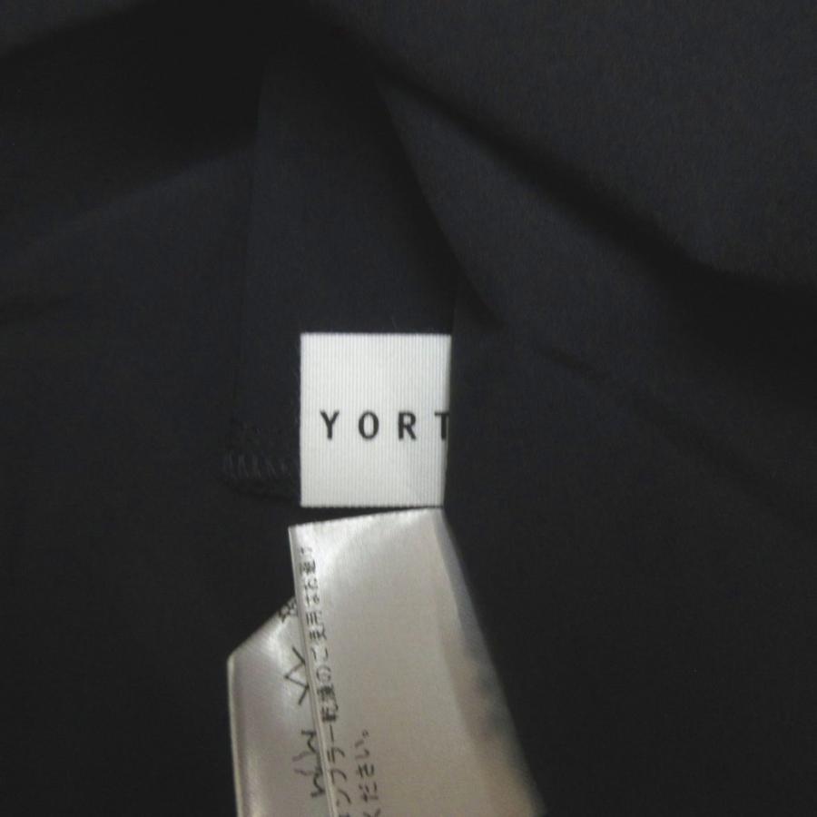 YORT 袖リブワンピース 38 黒 ブラック モックネック ロング丈 ミモレ丈 無地 スタンドカラー 半袖 /AY ECD001 レディース ...