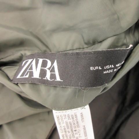 ZARA（ザラ） リバーシブル 中綿ベスト ジャケット ロング丈 S 緑