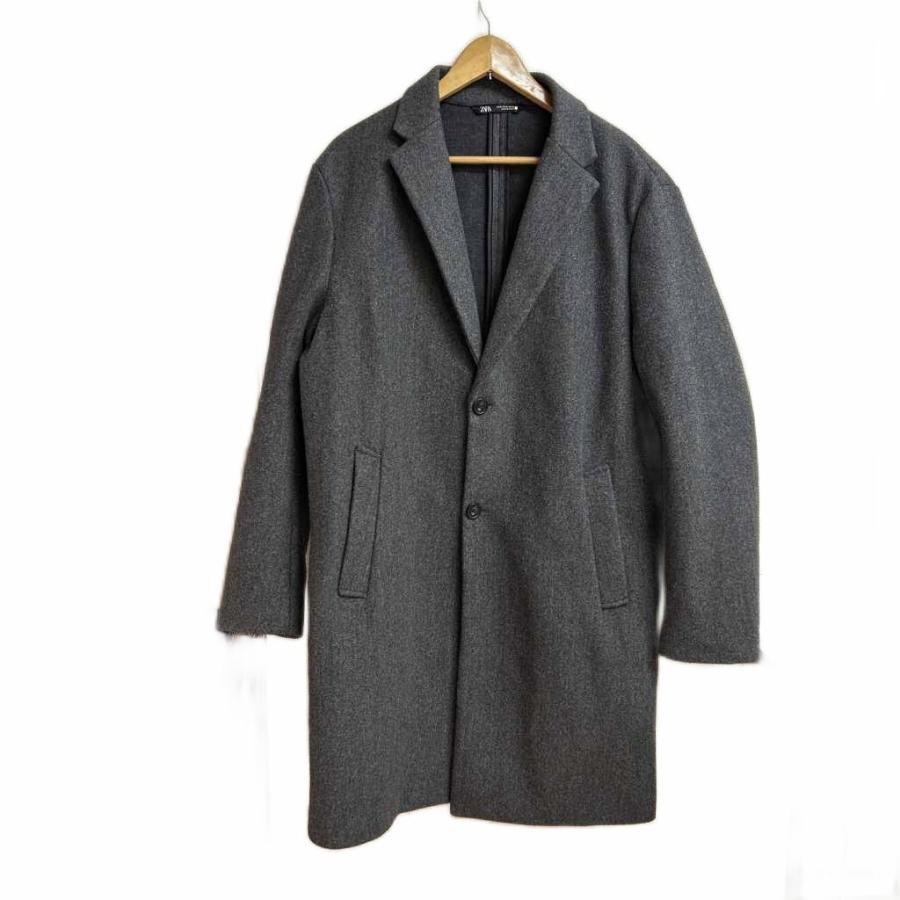 ZARA（ザラ） チェスターコート XL 灰 グレー 長袖 無地 
