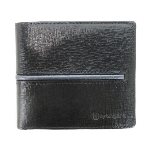 ユーバイウンガロ U by ungaro 二つ折り財布 レザー 革 ライン ロゴ片
