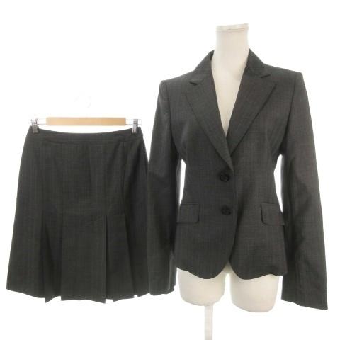 極美品/23区　ストライプスーツセットアップ　スカート　背抜き　グレー　38 23区（ニジュウサンク） オンワード樫山 スーツ セットアップ