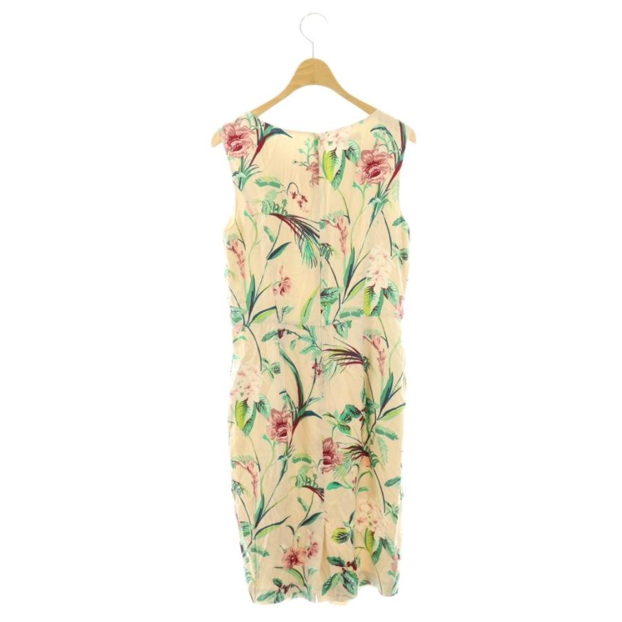 ローラアシュレイ LAURA ASHLEY 花柄ワンピース ノースリーブ シルク混 