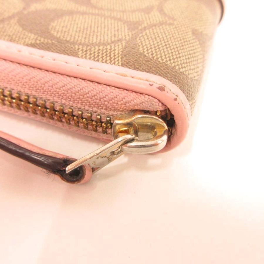 COACH（コーチ） 長財布 ウォレット ベージュ ピンク シグネチャー柄 