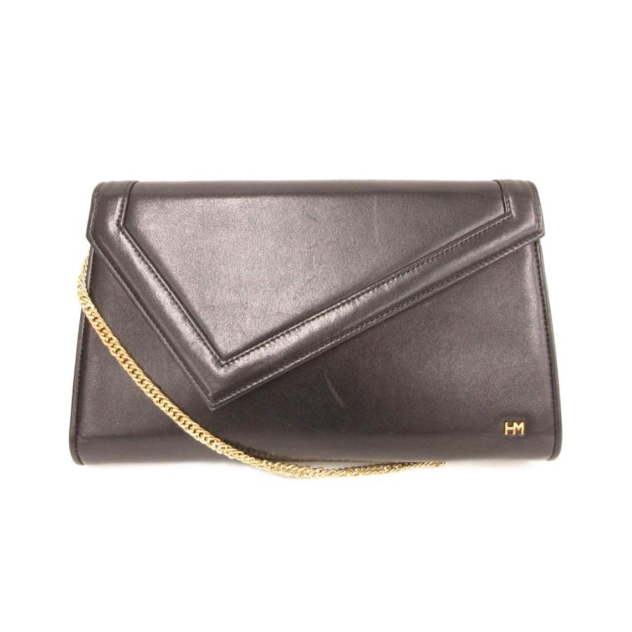 ハナエモリ HANAE MORI ショルダーバッグ チェーンショルダー 黒 