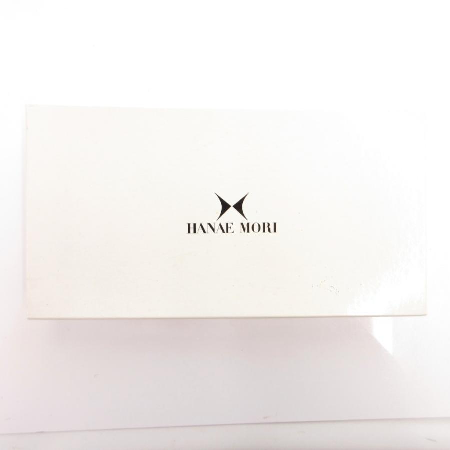 ハナエモリ HANAE MORI 長財布 紺 ネイビー ジップアラウンド ロゴ入り