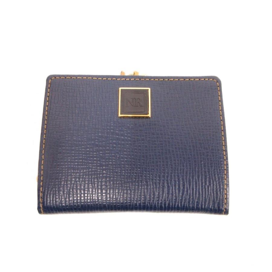 ニナリッチ NINA RICCI ミニ財布 コインケース 青 ブルー 型押し ロゴ 