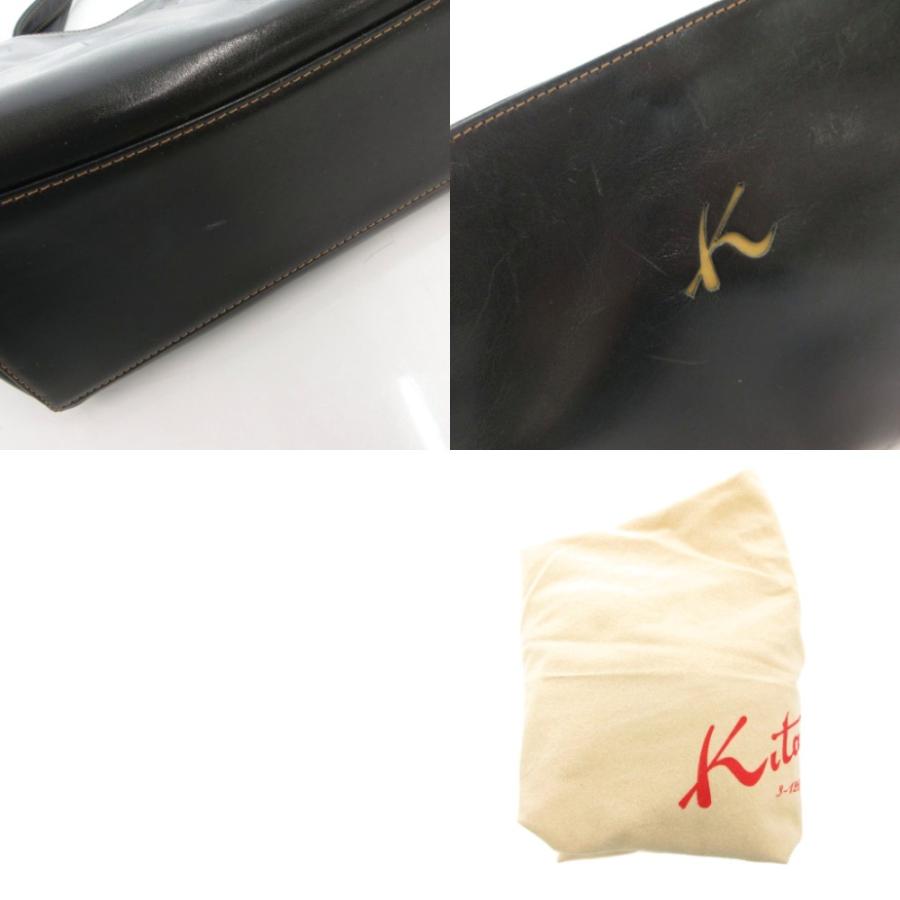 Kitamura（キタムラ） ハンドバッグ 手提げ レザー ロゴ 黒 ブラック