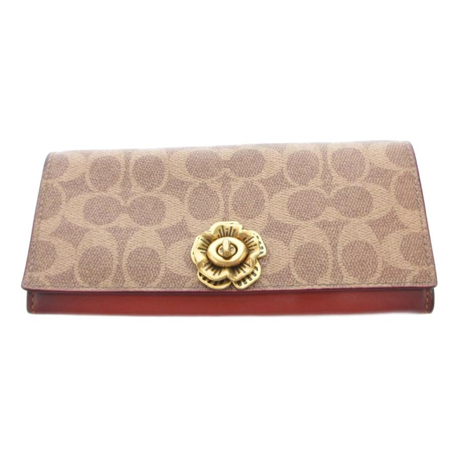 COACH（コーチ） 長財布 ウォレット ターンロック 花モチーフ