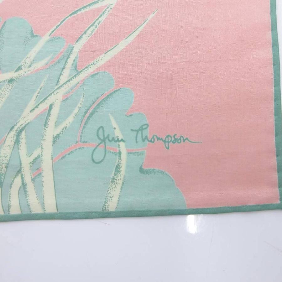 未使用！JIM THOMPSONジムトンプソン 大判シルクスカーフ ジムトンプソン JIM THOMPSON スカーフ 花柄 シルク ロゴ プリント
