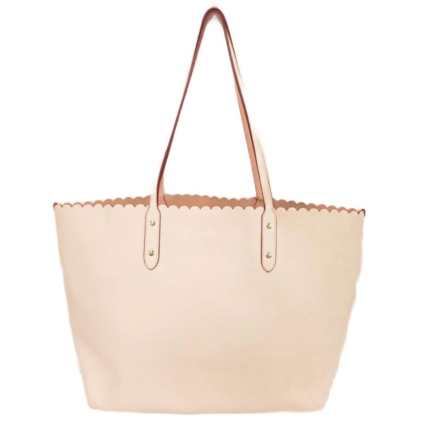 COACH（コーチ） トートバッグ レザー ベージュ スカラップヘム 花柄 