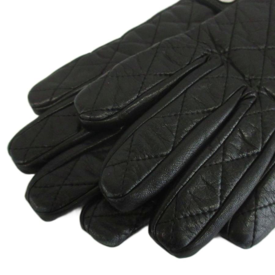 BURBERRYBLACKLABEL　黒 レザー 手袋　グローブ　キルティング BURBERRY BLACK LABEL（バーバリーブラックレーベル） 手袋 グローブ
