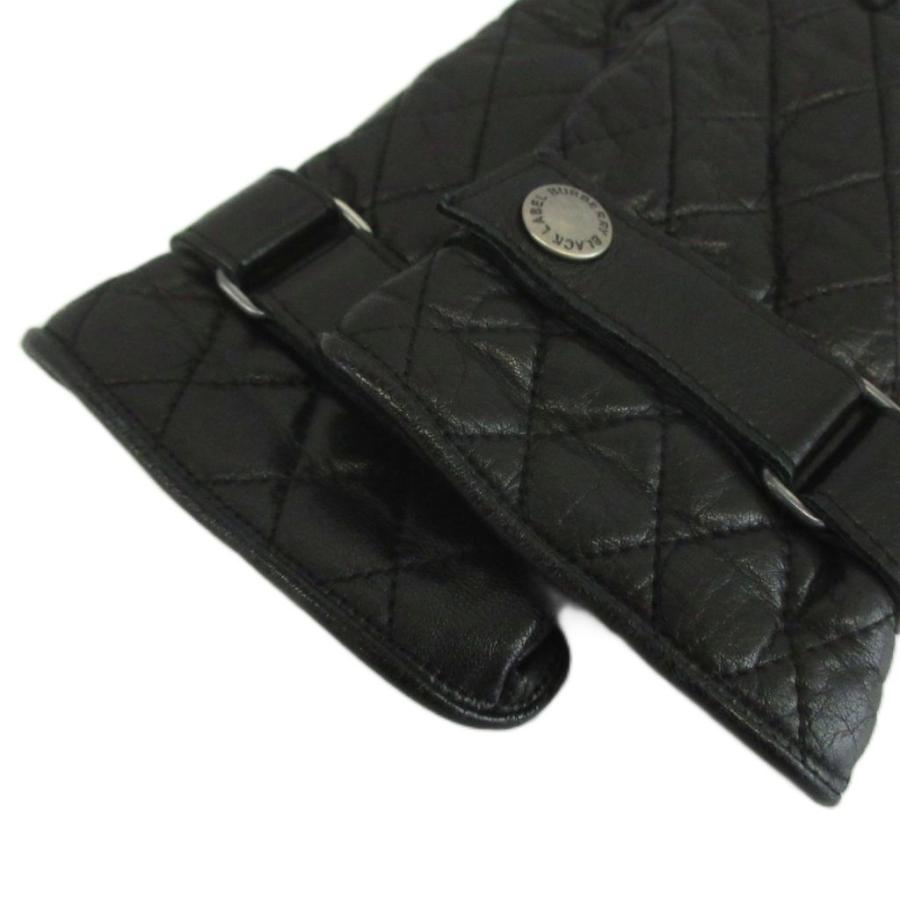 BURBERRYBLACKLABEL　黒 レザー 手袋　グローブ　キルティング BURBERRY BLACK LABEL（バーバリーブラックレーベル） 手袋 グローブ