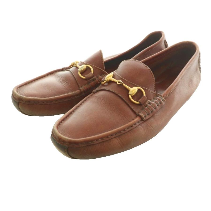 GUCCI（グッチ） ホースビットローファー レザー 10.5M 茶 ブラウン 