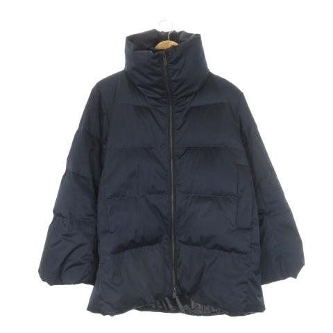 ユニクロ（UNIQLO） +J ダウンコート M 紺 ネイビー 無地 スタンド 