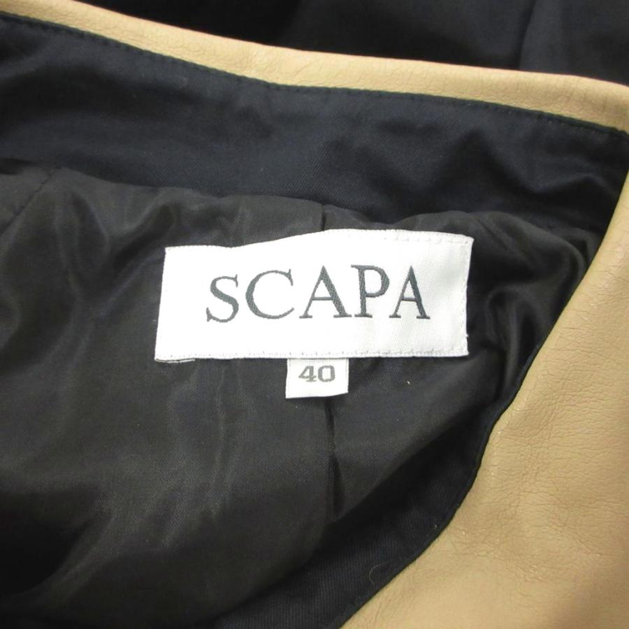 スキャパ SCAPA ジャケット 上着 40 黒 ブラック 丸襟 長袖 ボタン留め 
