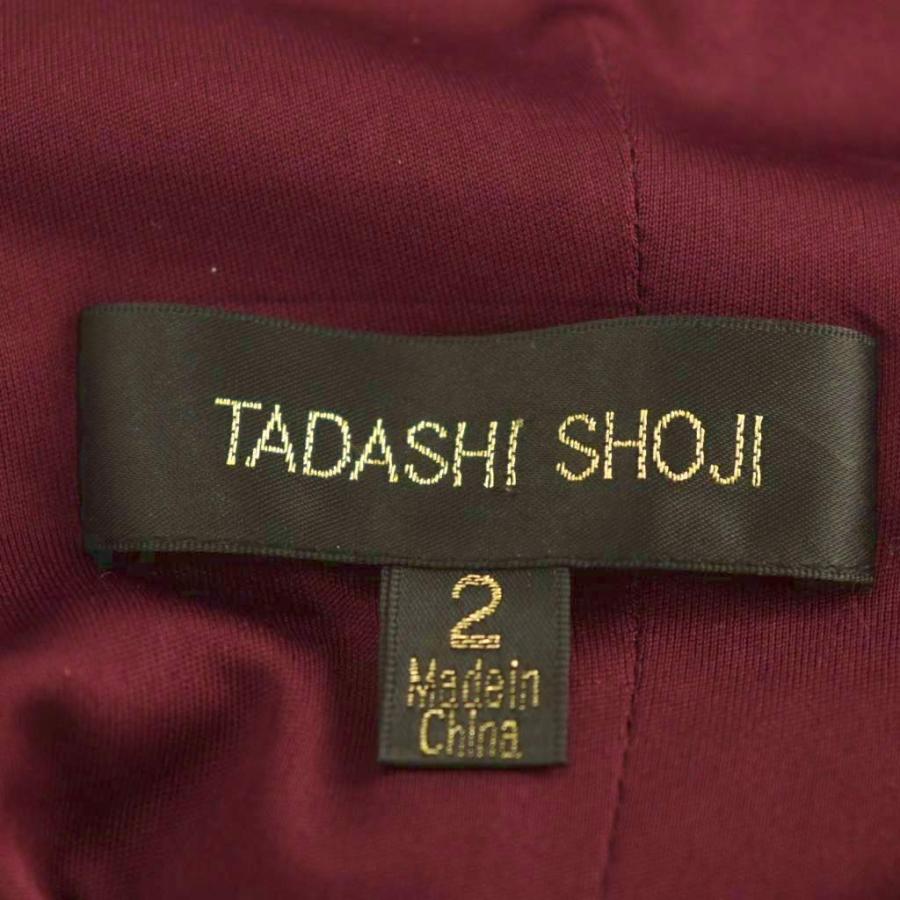 レディース TADASHI SHOJI 総レース ひざ丈ワンピース ボルドー 赤茶