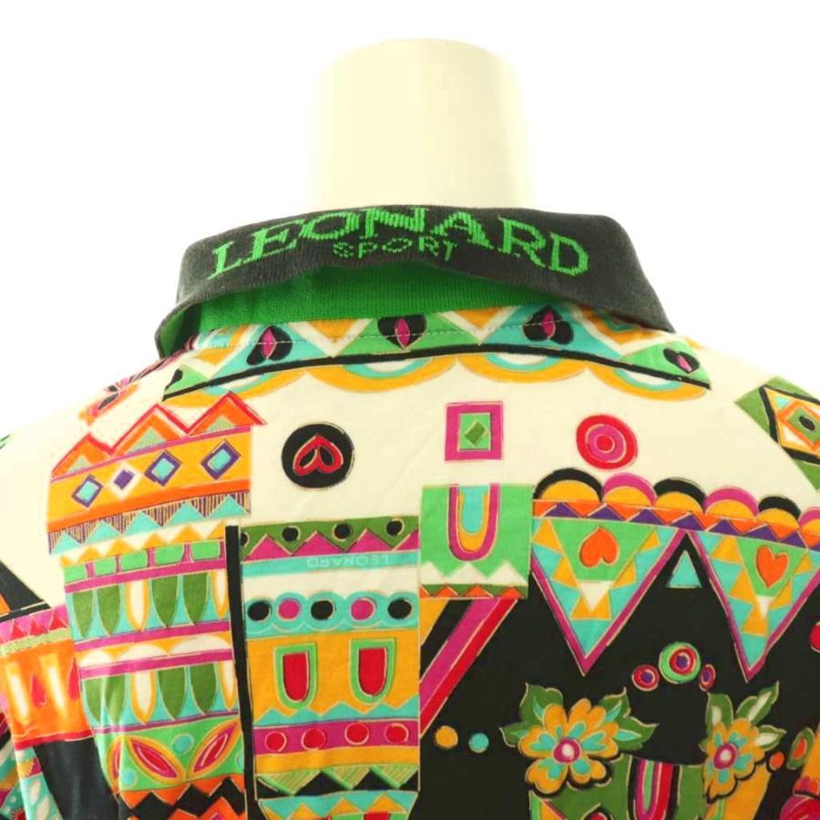 レオナールスポーツ LEONARD SPORT ポロシャツ カットソー 長袖 総柄