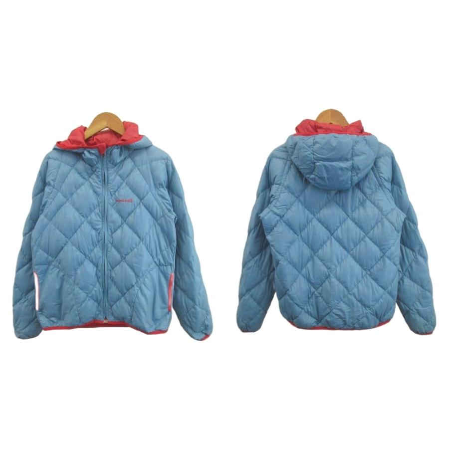 モンベル Montbell ダウンジャケット リバーシブル 子ども服 150 青 