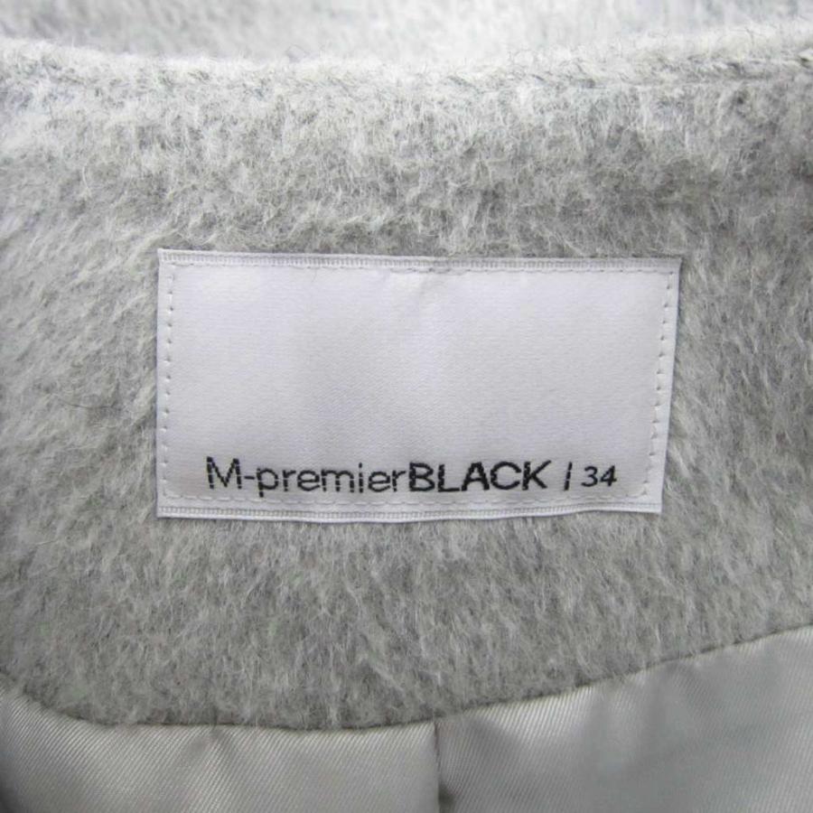 エムプルミエ ブラック M-Premier BLACK ノーカラーコート ショート丈 