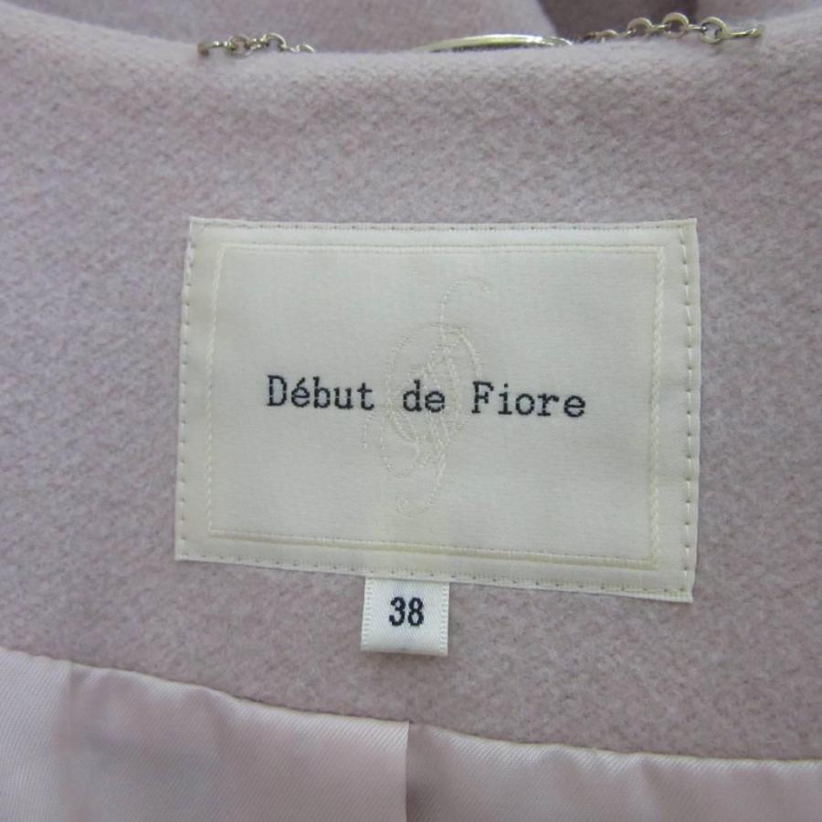 デビュー ド フィオレ Debut de Fiore ノーカラーコート アンゴラ混 38 