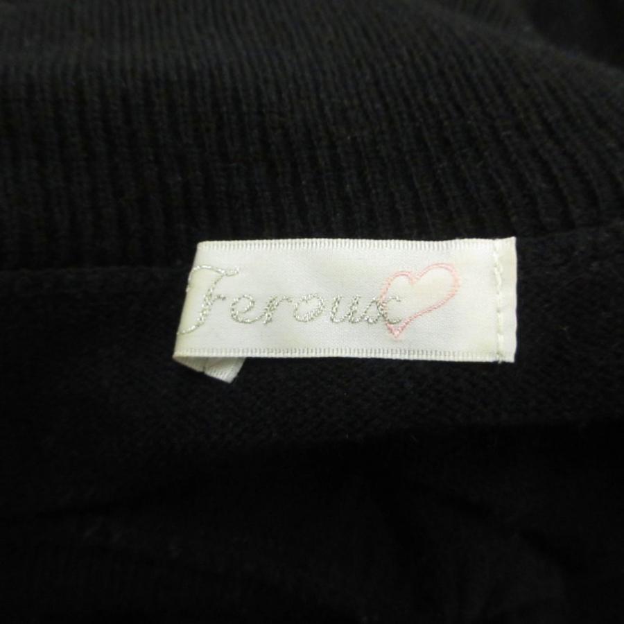 フェルゥ Feroux タートルネック半袖ニットワンピース ひざ丈 アンゴラ