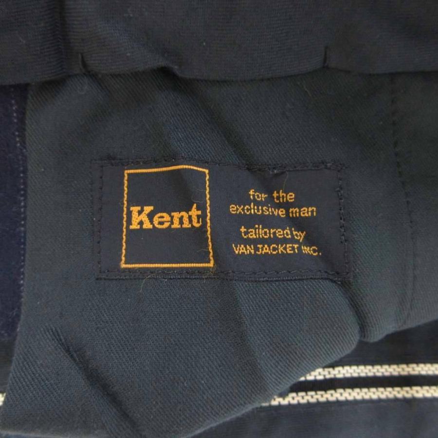 ケント Kent スラックスパンツ ウール YA-3 紺 ネイビー ストライプ柄