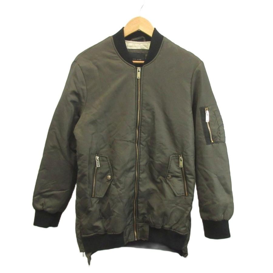 zara ma-1 ジャケット ZARA（ザラ） ZARA MA-1 フライトジャケット 上着 S カーキ リブ襟