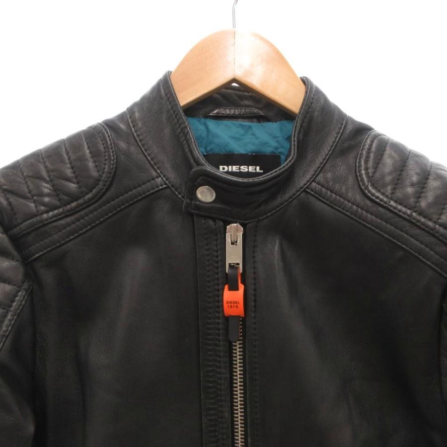 【人気】ディーゼル　レザージャケット　シングルライダースジャケット　羊革黒 本革 DIESEL（ディーゼル） シングル ライダースジャケット 革ジャン レザー