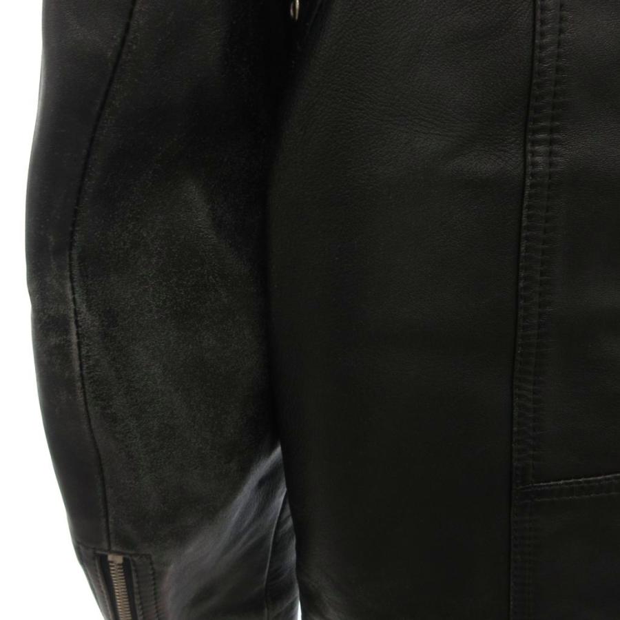 【人気】ディーゼル　レザージャケット　シングルライダースジャケット　羊革黒 本革 DIESEL（ディーゼル） シングル ライダースジャケット 革ジャン レザー