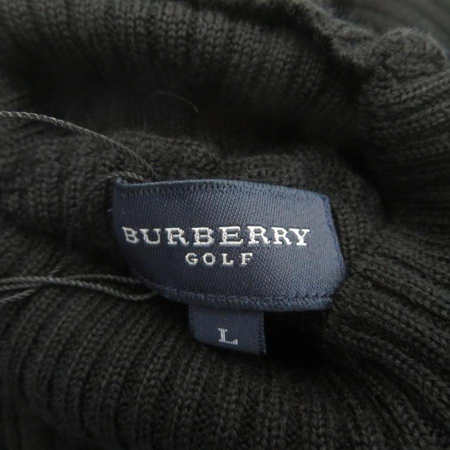 未使用品 バーバリーゴルフ GOLF ゴルフウェア リブニット 長袖 ウール